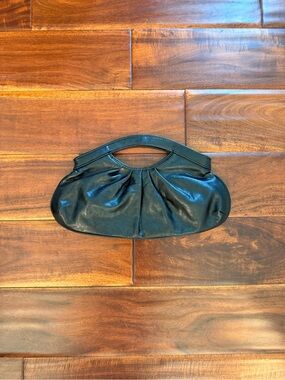 Elegant Black Leather Handheld Clutch